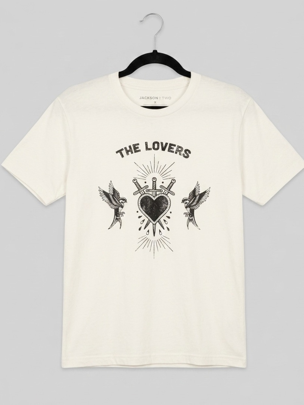Jackson Rowe x Nicole Henzel Cream Graphic Tee with Black Print - "The Lovers"